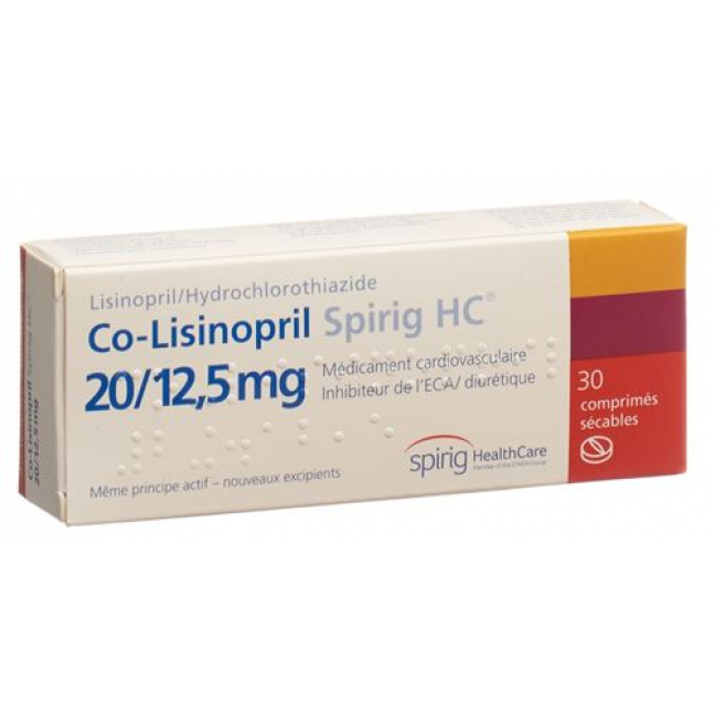 Co-lisinopril Spirig 20/12.5 mg 30 tablets