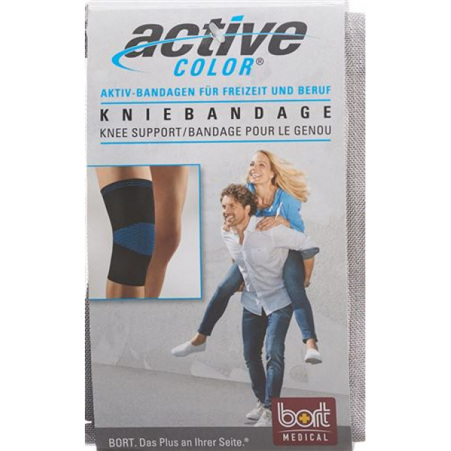 Bort Aktive Color Kniebandage размер M -37см Schwarz