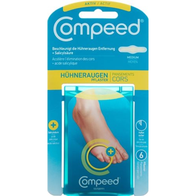 Compeed Huhneraugenpflaster mit Salicylsaure Medium 6 штук