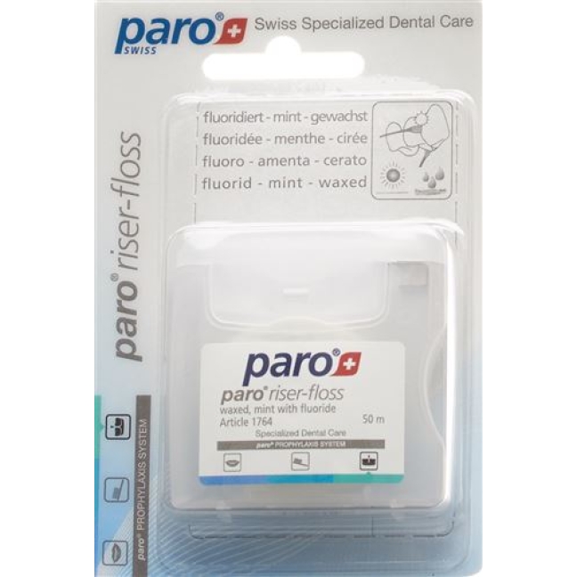 Paro Riser Floss 50m Gewachst Mint mit Fluorid