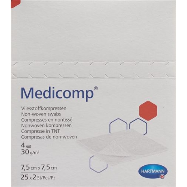Medicomp Vlieskompressen 7.5x7.5см 25 пакетиков 2 штуки Medicomp Vlieskompressen 7.5x7.5см 25 пакетиков 2 штуки