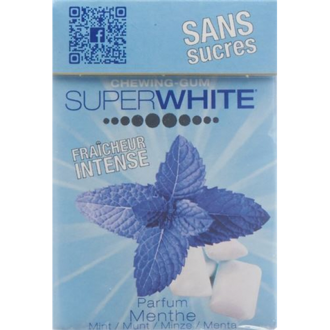 Super White Kaugummis Weisse Zuckerfrei Box 25г