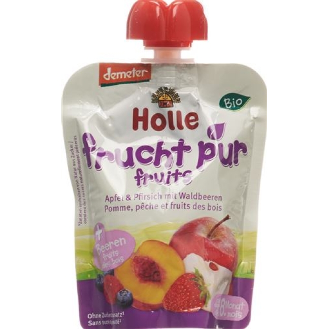 Holle Pouchy Apfel&pfirsich M Waldbeer 90г