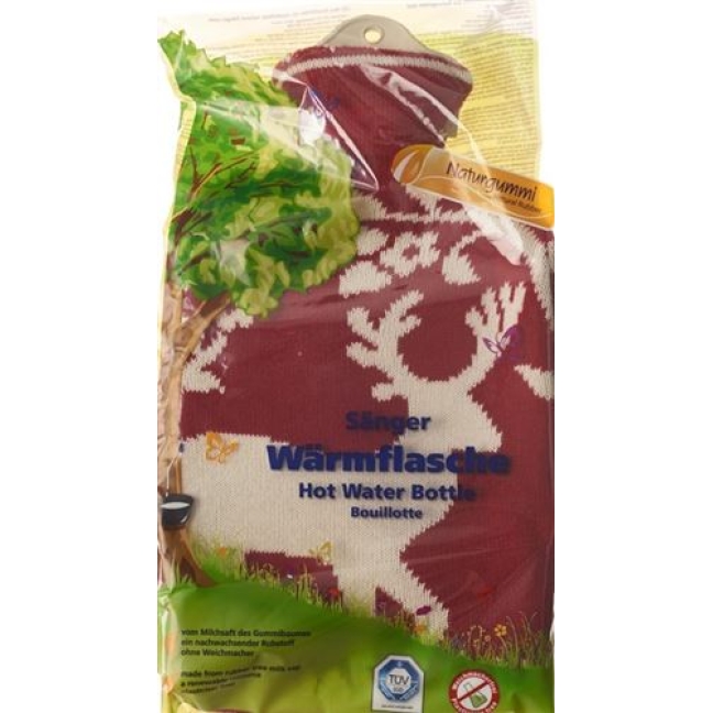 Saenger грелка 2л Strickbezug Rot Hirsch