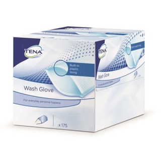 TENA WASH GLOVE WITH PLAST LIN