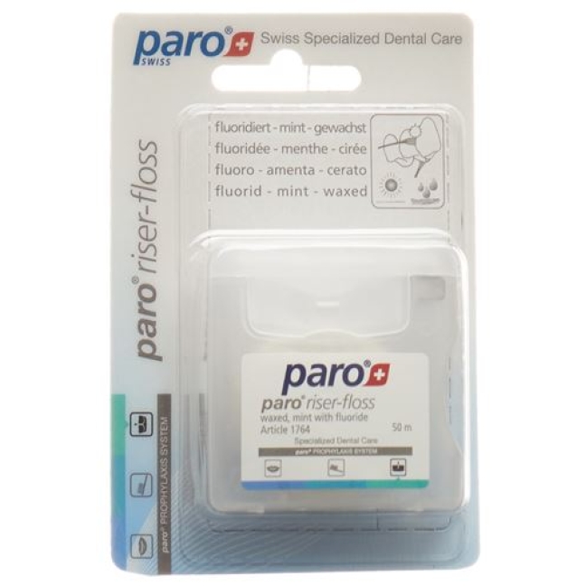 Paro Riser Floss 50m Gewachst Mint mit Fluorid