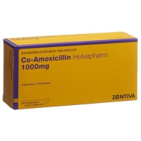 CO Амоксициллин Хелвефарм 1000 мг 20 таблеток покрытых оболочкой 1000 мг 20 