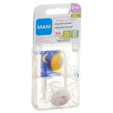 Mam Night Nuggi Sili 0-6m Spez Kol Girl 2 штуки Mam Night Nuggi Sili 0-6m Spez Kol Girl 2 штуки