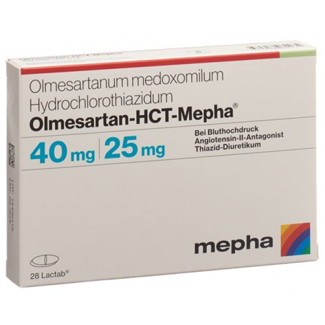 Олмесартан ГХТ Мефа 40 мг / 25 мг 28 таблеток покрытых оболочкой