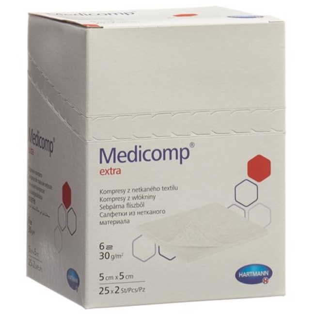 Medicomp Extra Vlieskompressen 5x5см 25 пакетиков 2 штуки Medicomp Extra Vlieskompressen 5x5см 25 пакетиков 2 штуки