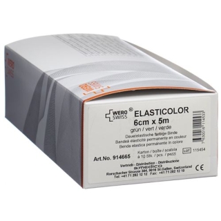 Wero Elasticolor эластичный бинт 5мX6см Grun 10 штук