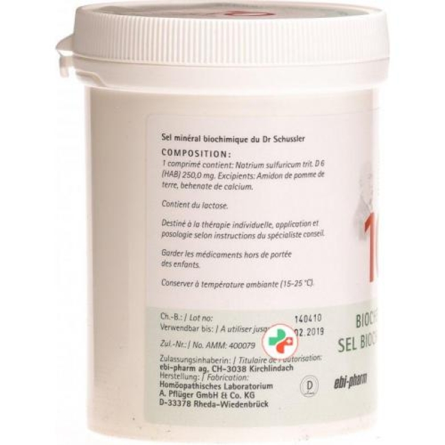 Pflueger Schussler Nr. 10 Natr Sulf в таблетках, D 6 250г Pflueger Schussler Nr. 10 Natr Sulf в таблетках, D 6 250г