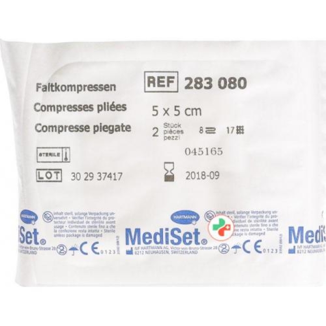 MediSet Faltkompressen 5x5см Typ 17 8-fach 110x 2 штуки MediSet Faltkompressen 5x5см Typ 17 8-fach 110x 2 штуки
