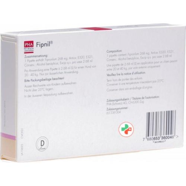 Fipnil Spot-on Ad Us. Vet. раствор Hunde L 3 X 2.68 м Fipnil Spot-on Ad Us. Vet. раствор Hunde L 3 X 2.68 м