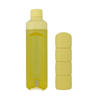 YOS Bottle Tagesdispenser 375ml mit 4Fächern gelb