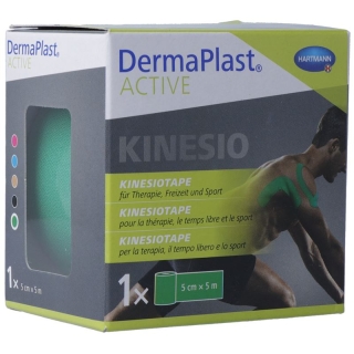 Кинезиотейп DermaPlast Active 5смх5м зеленый