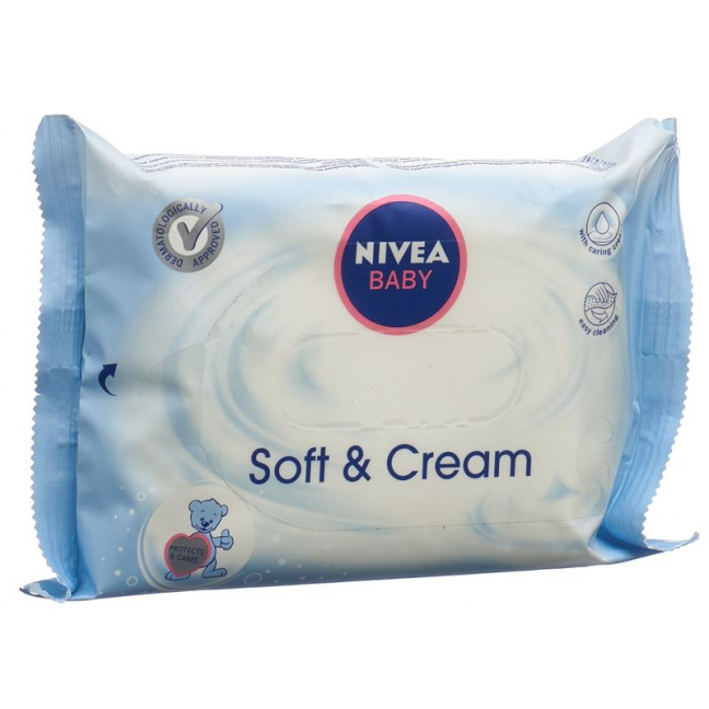 Влажные салфетки Nivea Baby Soft &amp; Cream дорожные, размер 20 шт.