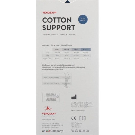Носки Venosan COTTON SUPPORT A-D XL темно-синие 1 пара