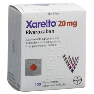 Xarelto Filmtabletten 20mg Dose 100 Stück