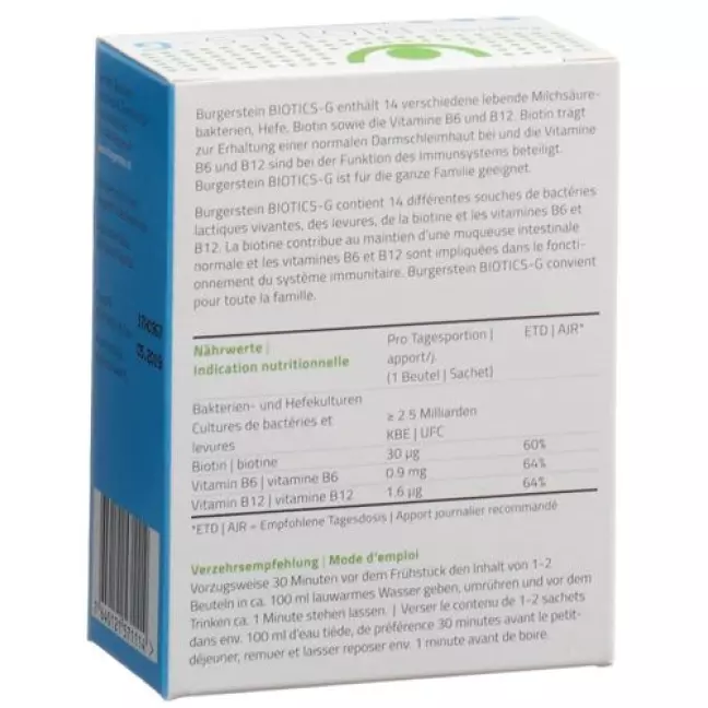 Burgerstein Biotics-G Pulver 30 пакетиков Burgerstein Biotics-G Pulver 30 пакетиков