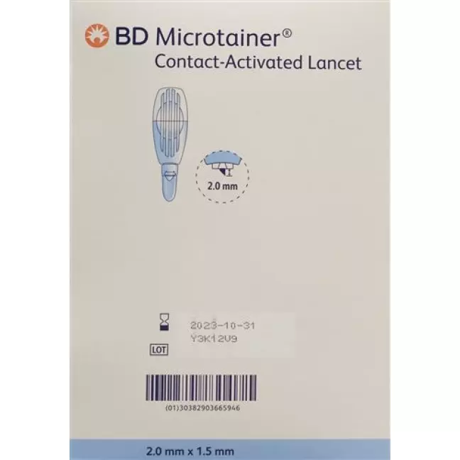 BD Microtainer ланцеты 2мм x 1.5мм Blau 200 штук BD Microtainer ланцеты 2мм x 1.5мм Blau 200 штук