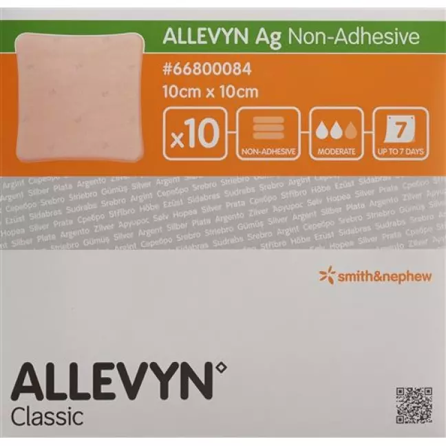 Allevyn Ag не адгезивные Wundkompressen 10x10см 10 штук Allevyn Ag не адгезивные Wundkompressen 10x10см 10 штук