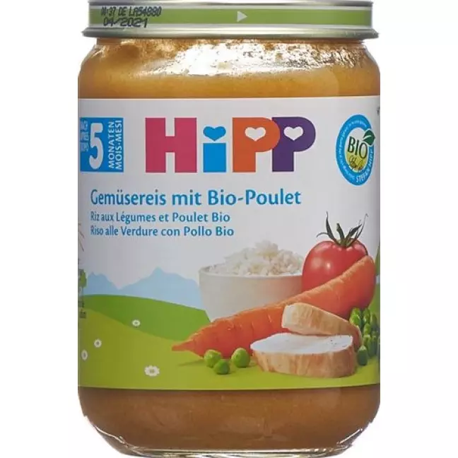 Hipp Gemusereis mit Bio-Poulet Glas 190г Hipp Gemusereis mit Bio-Poulet Glas 190г
