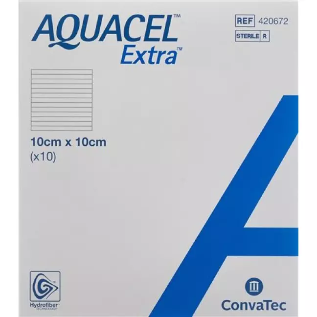 Aquacel Extra Hydrofiber Verband 10x10см 10 штук