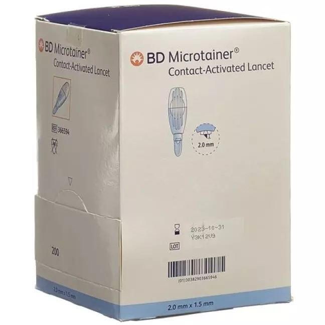 BD Microtainer ланцеты 2мм x 1.5мм Blau 200 штук BD Microtainer ланцеты 2мм x 1.5мм Blau 200 штук