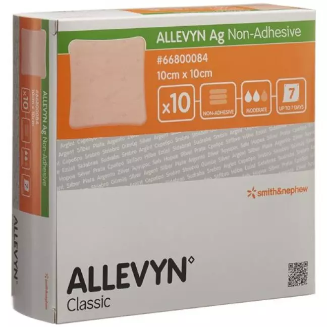 Allevyn Ag не адгезивные Wundkompressen 10x10см 10 штук Allevyn Ag не адгезивные Wundkompressen 10x10см 10 штук