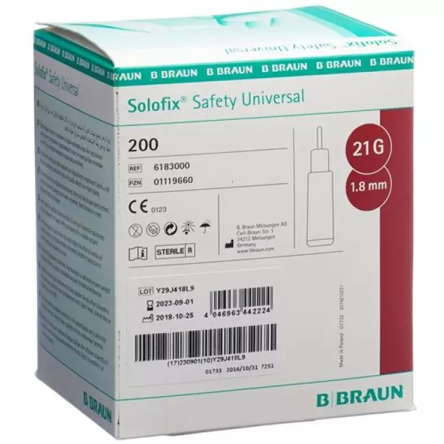 Solofix Safety Universal Einmallanzetten 21Gx1.8мм 200 штук Solofix Safety Universal Einmallanzetten 21Gx1.8мм 200 штук
