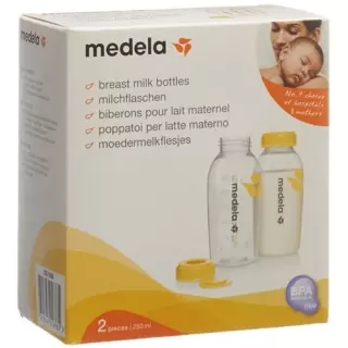 Medela Milchflasche 250мл 2 штуки bedruckt mit Deckel