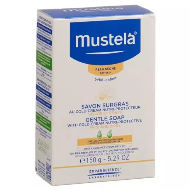 Mustela Bebe Sanfte Seife mit Cold крем 150г Mustela Bebe Sanfte Seife mit Cold крем 150г