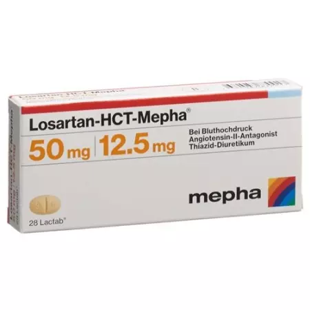 Losartan-HCT Mepha 50/12.5 mg 98 Lactabs Losartan-HCT Mepha 50/12.5 mg 98 Lactabs