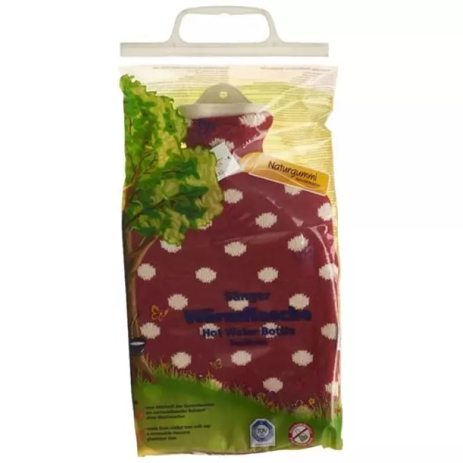 Saenger грелка 2л Strickbezug Rot Punkte Saenger грелка 2л Strickbezug Rot Punkte