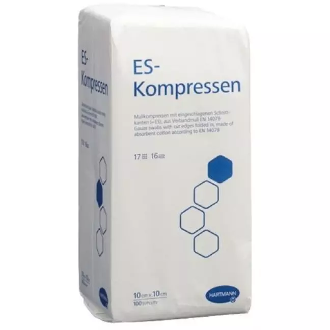Hartmann Es Kompressen 16-fach 10x10см в пакетиках 100 штук Hartmann Es Kompressen 16-fach 10x10см в пакетиках 100 штук