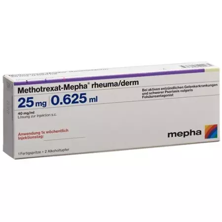 Метотрексат Мефа Ревма/Дерм 25 мг / 0,625 мл 1 предварительно заполненный шприц 0,625 мл