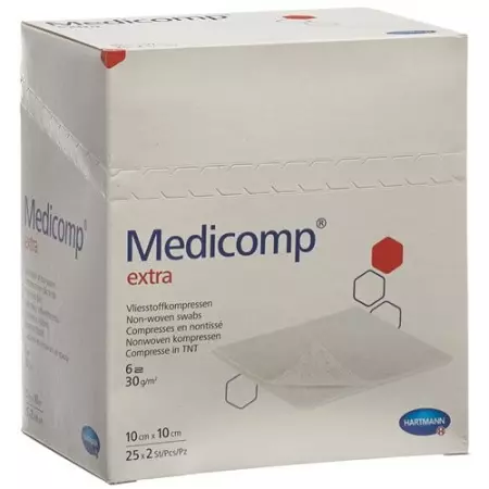 Medicomp Extra Vlieskompressen 10x10см 25 пакетиков 2 штуки Medicomp Extra Vlieskompressen 10x10см 25 пакетиков 2 штуки