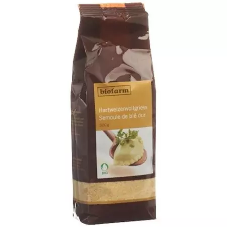 Biofarm Hartweizenvollgries Knospe в пакетиках 500г Biofarm Hartweizenvollgries Knospe в пакетиках 500г