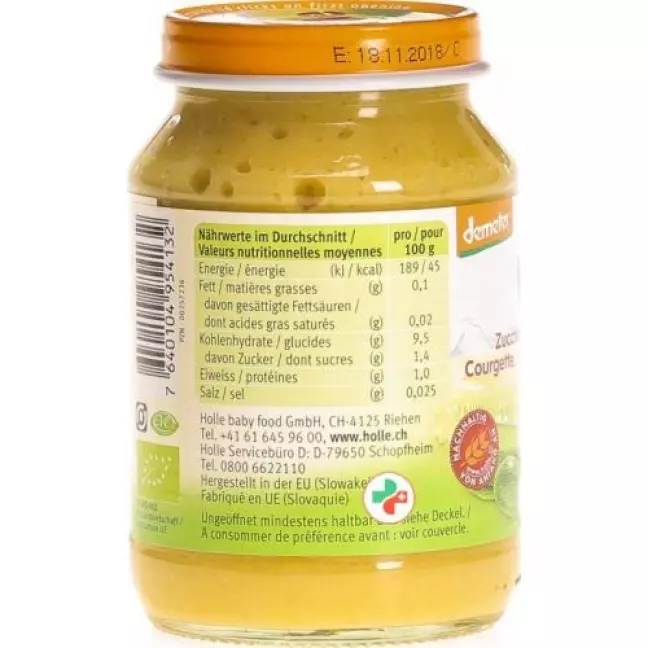 Holle Zucchini Kurbis Kartoffeln ab dem 4. Monat Bio Glas 190г Holle Zucchini Kurbis Kartoffeln ab dem 4. Monat Bio Glas 190г