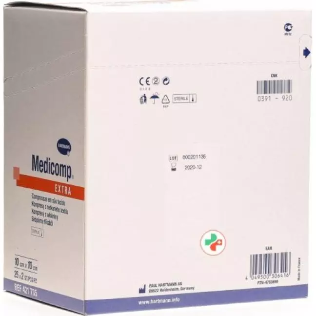 Medicomp Extra Vlieskompressen 10x10см 25 пакетиков 2 штуки Medicomp Extra Vlieskompressen 10x10см 25 пакетиков 2 штуки