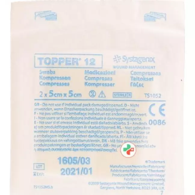 Topper 12 Einmal-Kompressen 5x5см стерильный 45 пакетиков a 2 штуки Topper 12 Einmal-Kompressen 5x5см стерильный 45 пакетиков a 2 штуки
