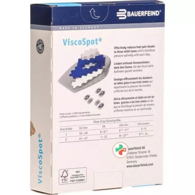 ViscoSpot Fersenkissen Rechter + Linker Fuss Grosse 1 ViscoSpot Fersenkissen Rechter + Linker Fuss Grosse 1