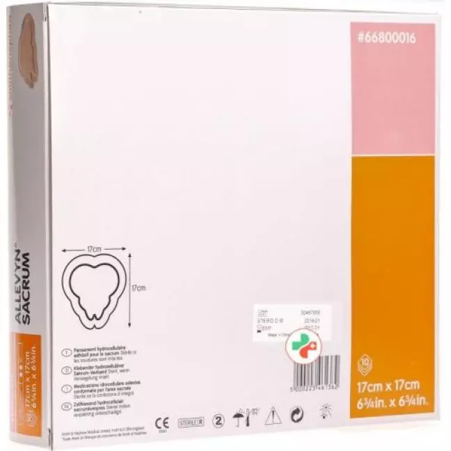 Allevyn Sacrum Wundverband 17x17см 10 пакетиков Allevyn Sacrum Wundverband 17x17см 10 пакетиков