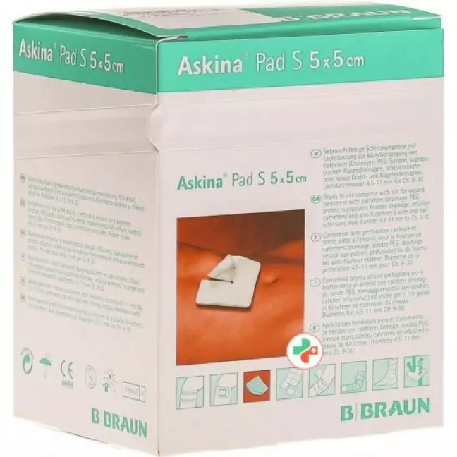 Askina Pad S Schlitzkompresse 5смx5см 30 штук Askina Pad S Schlitzkompresse 5смx5см 30 штук