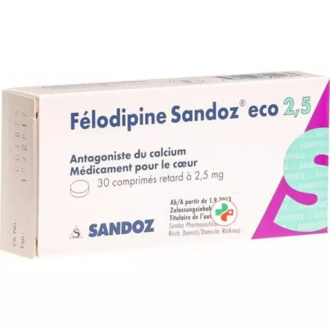 Felodipin Sandoz ECO Retard 2.5 mg 30 tablets Felodipin Sandoz ECO Retard 2.5 mg 30 tablets