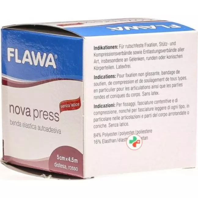 Flawa Nova Press самоклеющиеся бинт 5смx4.5m Rot Flawa Nova Press самоклеющиеся бинт 5смx4.5m Rot