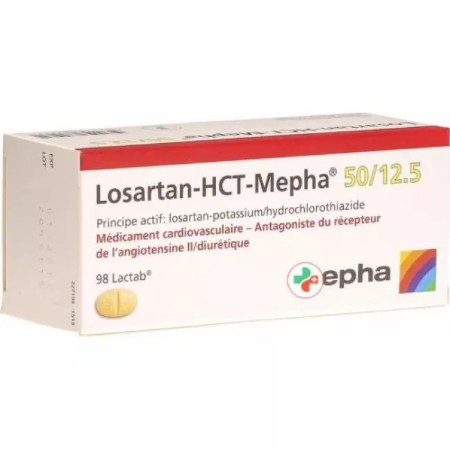 Losartan-HCT Mepha 50/12.5 mg 98 Lactabs Losartan-HCT Mepha 50/12.5 mg 98 Lactabs