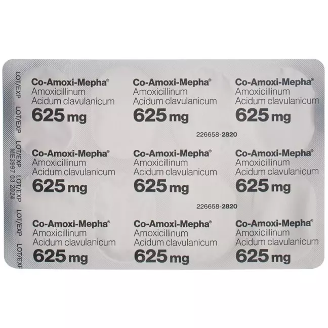 CO-AMOXI Mepha Filmtabl 625 мг CO-AMOXI Mepha Filmtabl 625 мг